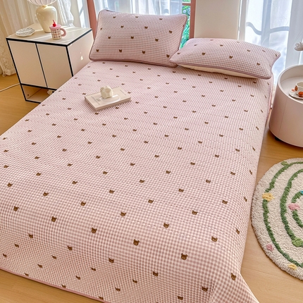 91家纺网 家纺一手货源 找家纺 （总）2025新款13070单面全棉绗缝床盖三件套