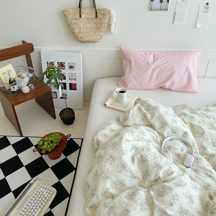 91家纺网 家纺一手货源 找家纺 （总）2025新款纯棉小清新小碎花学生被套