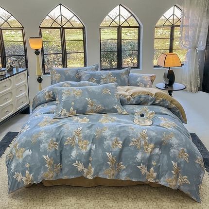 91家纺网 家纺一手货源 找家纺 （总）壹号库家纺 2024新款轻奢巴洛克风云锦绵提花四件套