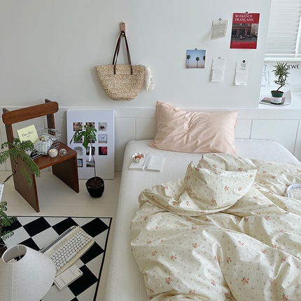 91家纺网 家纺一手货源 找家纺 （总）2025新款纯棉小清新小碎花学生被套