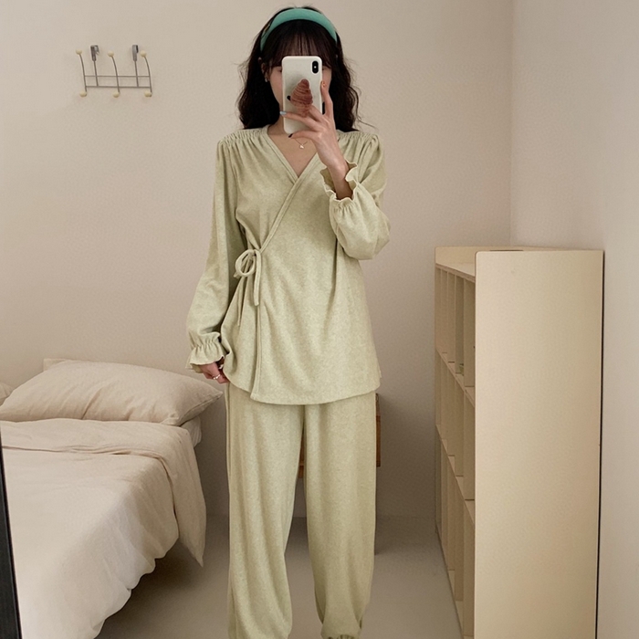 91家纺网 家纺一手货源 找家纺 妍景家居生活馆 毛巾绒系带套装 绿色