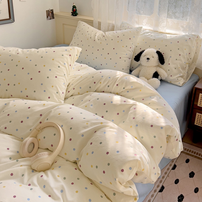 91家纺网 家纺一手货源 找家纺 夜笙2025新款A类水洗棉双层纱印花四件套 圆舞曲