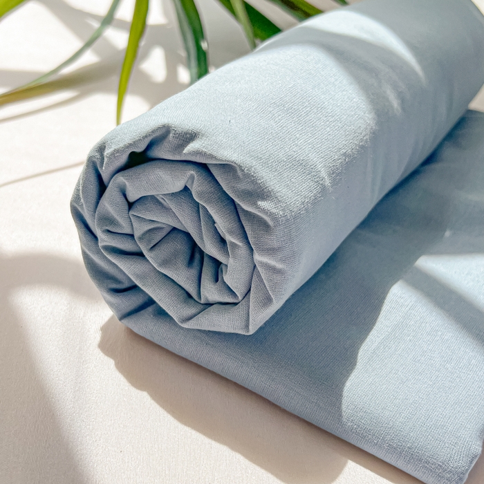 91家纺网 家纺一手货源 找家纺 韩巢家纺 2025新款格子纯色A类水洗棉床单单件 A类浅兰-床单