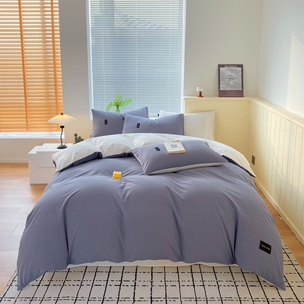 91家纺网 家纺一手货源 找家纺 （总）2025春夏新款双拼水洗棉全棉纯棉四件套