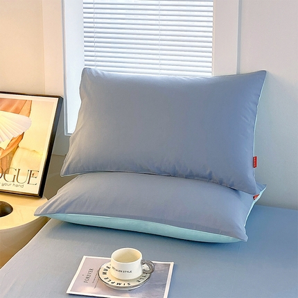 91家纺网 家纺一手货源 找家纺 （总）2025春夏新款双拼水洗棉全棉纯棉单品系列-单枕套