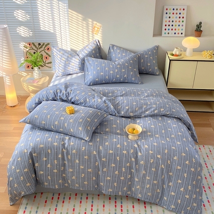 91家纺网 家纺一手货源 找家纺 （总）于果 2025新款全棉双层纱四件套