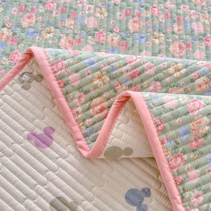 91家纺网 家纺一手货源 找家纺 2025新款13070单面全棉绗缝床盖三件套 柏林梦境-绿