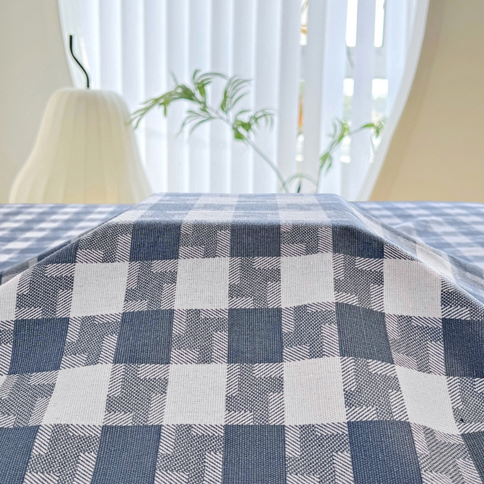 91家纺网 家纺一手货源 找家纺 首爱家纺 2025新款印花原棉标老粗布床单老粗布凉席软凉席 渐变蓝格