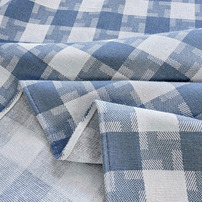 91家纺网 家纺一手货源 找家纺 棉乐町家居 2025年新款印花原棉标老粗布床单 渐变蓝格