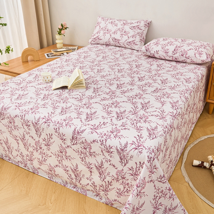 91家纺网 家纺一手货源 找家纺 首爱家纺 2025新款印花原棉标老粗布床单老粗布凉席软凉席 瑞莎