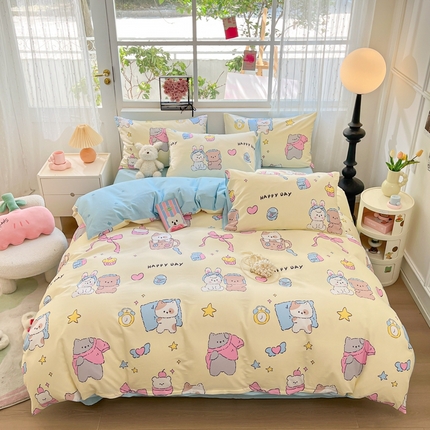 91家纺网 家纺一手货源 找家纺 （总）集布 2023新款12868全棉喷气印花单被套