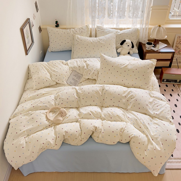 91家纺网 家纺一手货源 找家纺 夜笙2025新款A类水洗棉双层纱印花四件套 圆舞曲