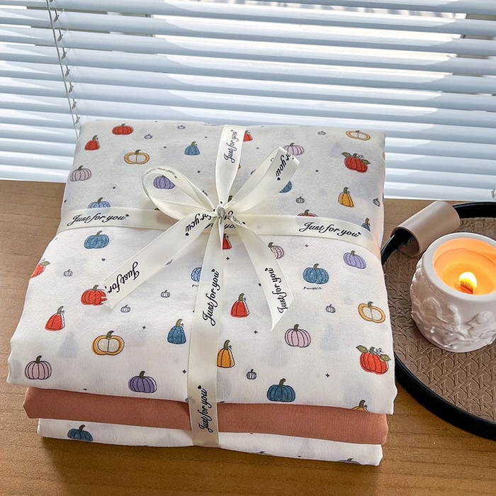 91家纺网 家纺一手货源 找家纺 暖芯优选 2025新款针织棉双层纱四件套小碎花被套床单床笠款学生三件套新款直播热款-叠拍图-系列一 水果派