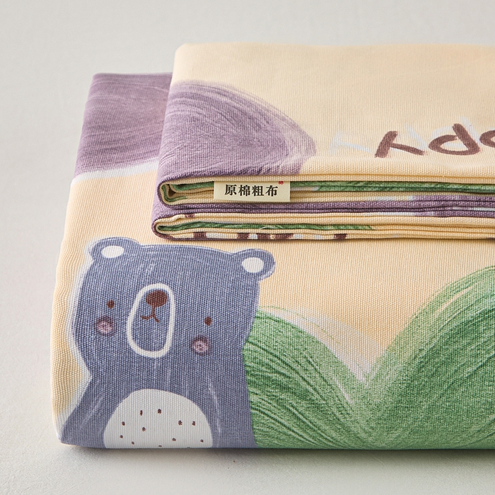 91家纺网 家纺一手货源 找家纺 金泰莱 2025年新款印花原棉标老粗布床单 暖心绒语