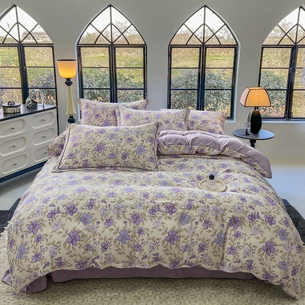 91家纺网 家纺一手货源 找家纺 （总）壹号库家纺 2024新款轻奢巴洛克风云锦绵提花四件套