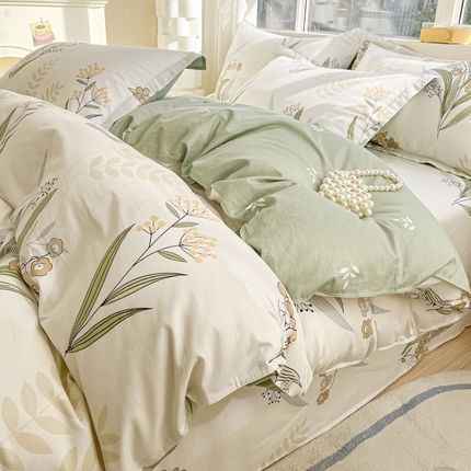 91家纺网 家纺一手货源 找家纺 （总）菲梵家纺 2025新款小清新喷气印花全棉单品被套