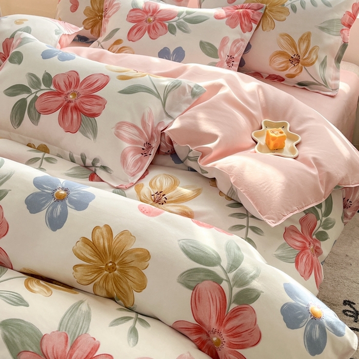 91家纺网 家纺一手货源 找家纺 米瑞娜 2025新款植物羊绒四件套 兰亭序