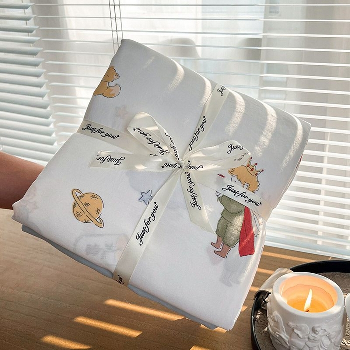 91家纺网 家纺一手货源 找家纺 暖芯优选 2025新款针织棉双层纱四件套小碎花被套床单床笠款学生三件套新款直播热款-叠拍图-系列一 王子