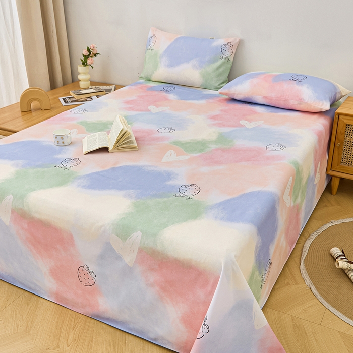 91家纺网 家纺一手货源 找家纺 首爱家纺 2025新款印花原棉标老粗布床单老粗布凉席软凉席 梦幻星空