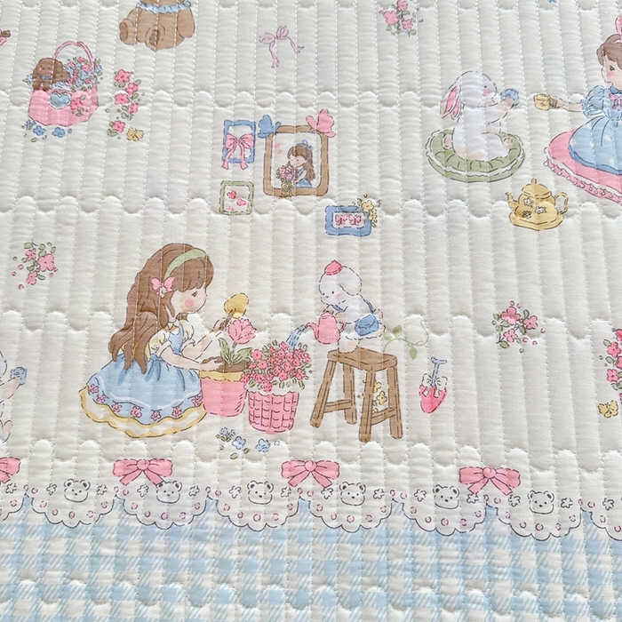 91家纺网 家纺一手货源 找家纺 2025新款13070单面全棉绗缝床盖三件套 出游伙伴