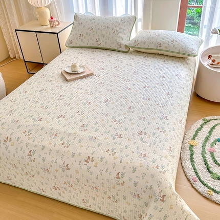 91家纺网 家纺一手货源 找家纺 （总）2025新款13070单面全棉绗缝床盖三件套