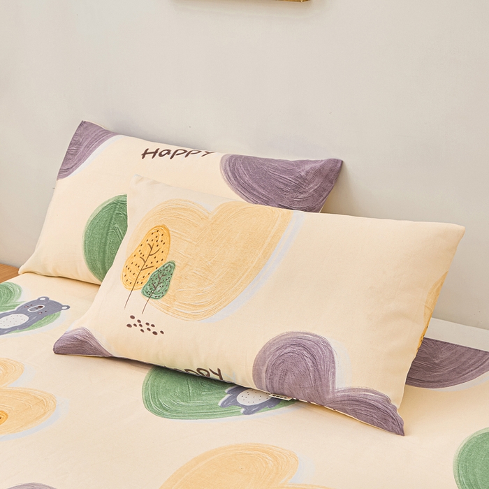 91家纺网 家纺一手货源 找家纺 棉乐町家居 2025年新款印花原棉标老粗布床单 暖心绒语