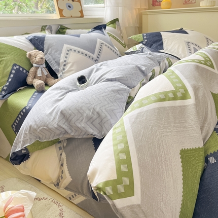 91家纺网 家纺一手货源 找家纺 （总）菲梵家纺 2025新款小清新喷气印花全棉单品被套