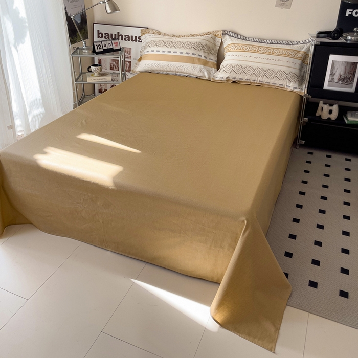 91家纺网 家纺一手货源 找家纺 盛馨 2025年高支高密全棉套件简约北欧风13372纯棉床笠四件套三件套 米洛