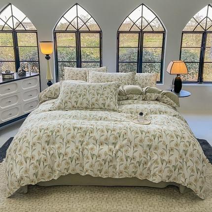 91家纺网 家纺一手货源 找家纺 （总）壹号库家纺 2024新款轻奢巴洛克风云锦绵提花四件套