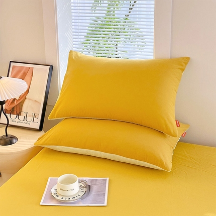 91家纺网 家纺一手货源 找家纺 （总）2025春夏新款双拼水洗棉全棉纯棉单品系列-单枕套