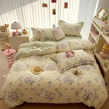 91家纺网 家纺一手货源 找家纺 2025新款全棉13070四件套（1） 岸边花语