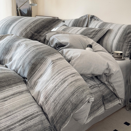 盛馨 2025年高支高密全棉套件简约北欧风13372纯棉床笠四件套三件套 拉蒙