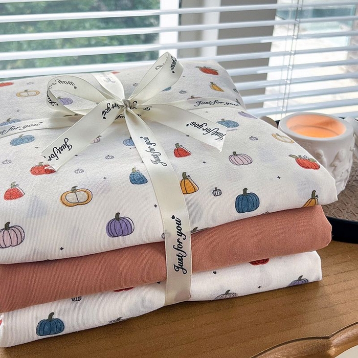 91家纺网 家纺一手货源 找家纺 暖芯优选 2025新款针织棉双层纱四件套小碎花被套床单床笠款学生三件套新款直播热款-叠拍图-系列一 水果派