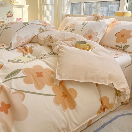 91家纺网 家纺一手货源 找家纺 （总）菲梵家纺 2025新款小清新喷气印花全棉单品被套