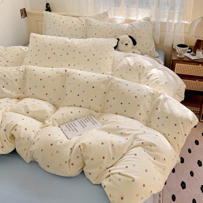 91家纺网 家纺一手货源 找家纺 夜笙2025新款A类水洗棉双层纱印花四件套 圆舞曲