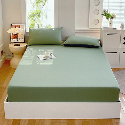 91家纺网 家纺一手货源 找家纺 （总）2025春夏新款双拼水洗棉全棉纯棉单品系列-单床笠