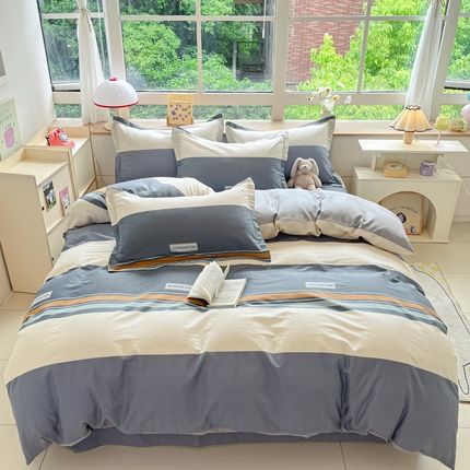 91家纺网 家纺一手货源 找家纺 （总）菲梵家纺 2025新款小清新喷气印花全棉四件套