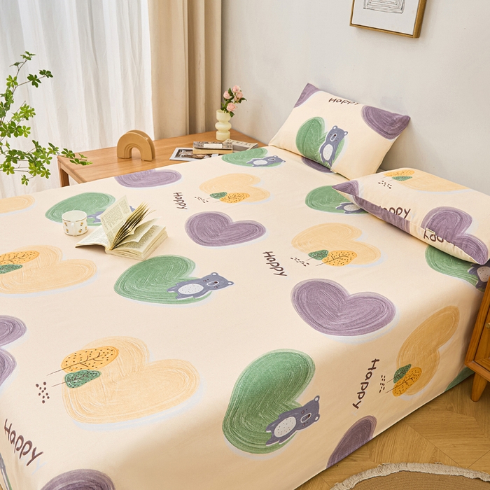 91家纺网 家纺一手货源 找家纺 棉乐町家居 2025年新款印花原棉标老粗布床单 暖心绒语