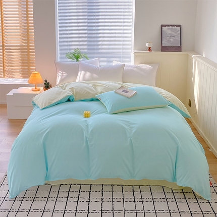 91家纺网 家纺一手货源 找家纺 （总）2025春夏新款双拼水洗棉全棉纯棉单品系列-单被套