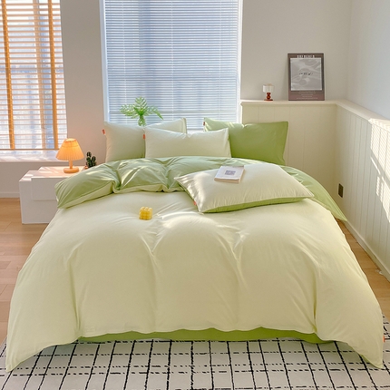 91家纺网 家纺一手货源 找家纺 （总）2025春夏新款双拼水洗棉全棉纯棉四件套