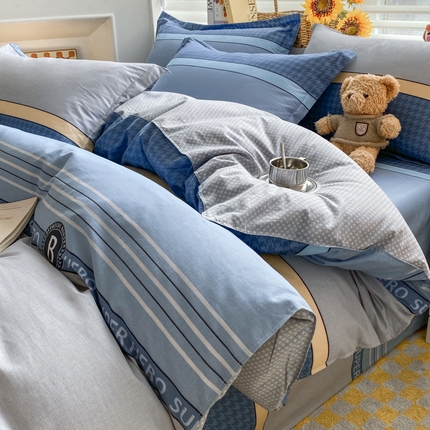 91家纺网 家纺一手货源 找家纺 （总）菲梵家纺 2025新款小清新喷气印花全棉单品被套