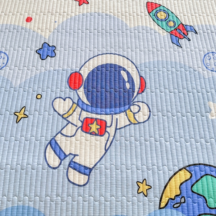 91家纺网 家纺一手货源 找家纺 2025新款13070单面全棉绗缝床盖三件套 太空卫士