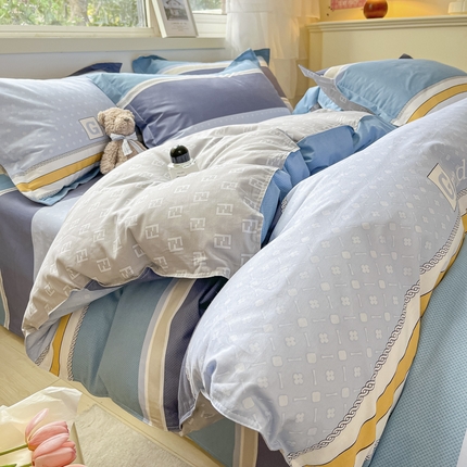 91家纺网 家纺一手货源 找家纺 （总）菲梵家纺 2025新款小清新喷气印花全棉单品被套