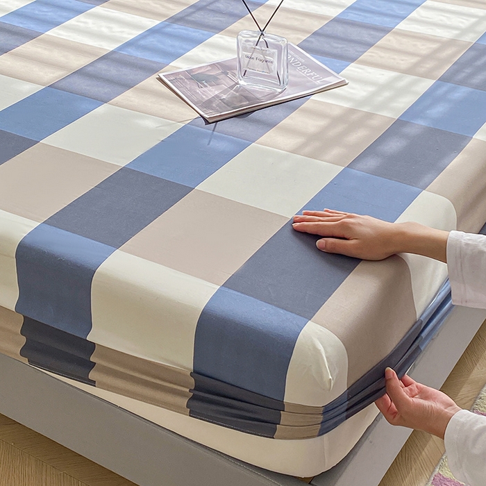 91家纺网 家纺一手货源 找家纺 恬澳家纺 2025新款森系水洗棉无印风单床笠 森系-英伦格