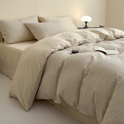 席世家 2025新款全棉色织提花四件套-速写 速写-黄