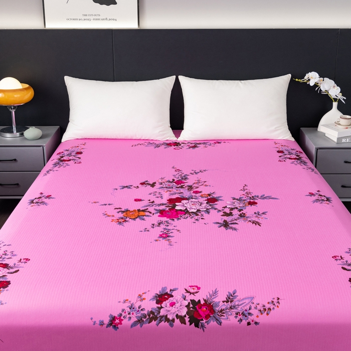 91家纺网 家纺一手货源 找家纺 居美良品 2025新款国民老上海床单 经典牡丹-粉色