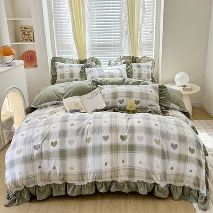 91家纺网 家纺一手货源 找家纺 （总）仟网汇 2025新款韩版糯糯棉花边四件套田园法式