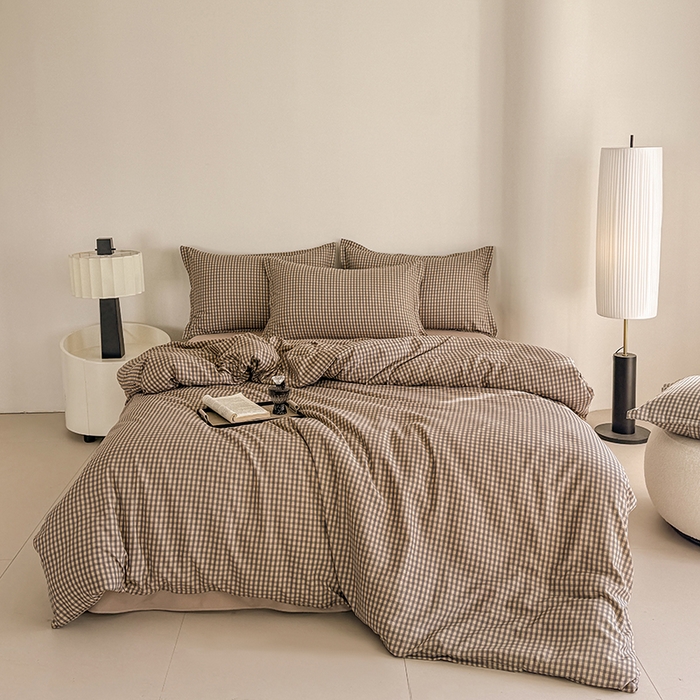 91家纺网 家纺一手货源 找家纺 壹号库 2025秋冬新款针织双层纱小清新印花四件套（专版花型） 罗格先生