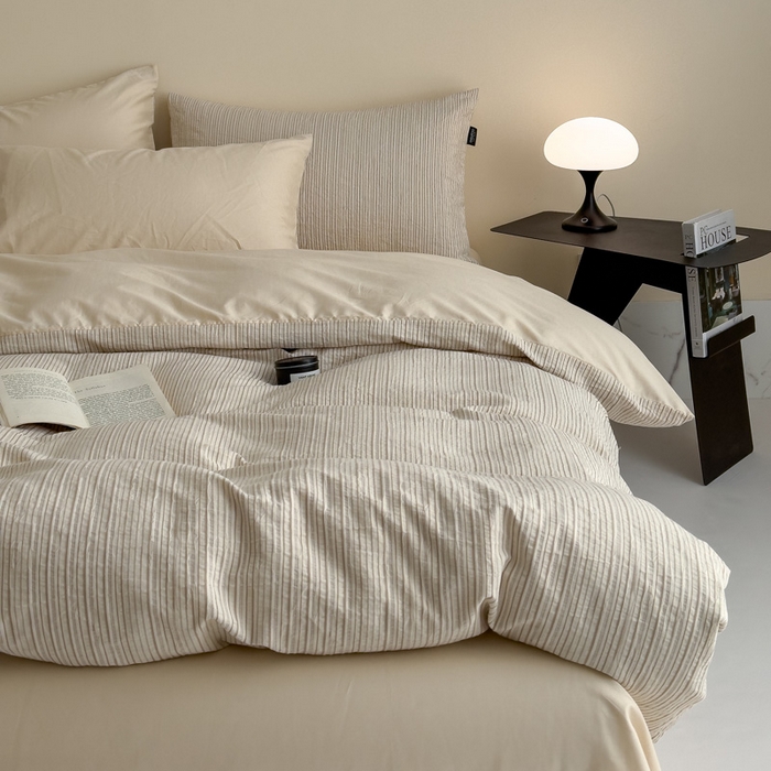 91家纺网 家纺一手货源 找家纺 席世家 2025新款全棉色织提花四件套-速写 速写-黄