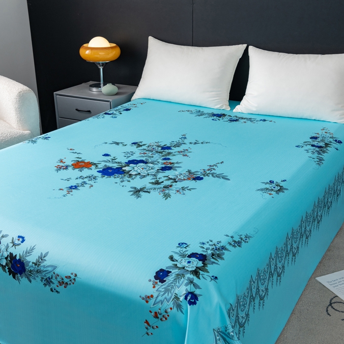 91家纺网 家纺一手货源 找家纺 居美良品 2025新款国民老上海床单 经典牡丹-浅绿